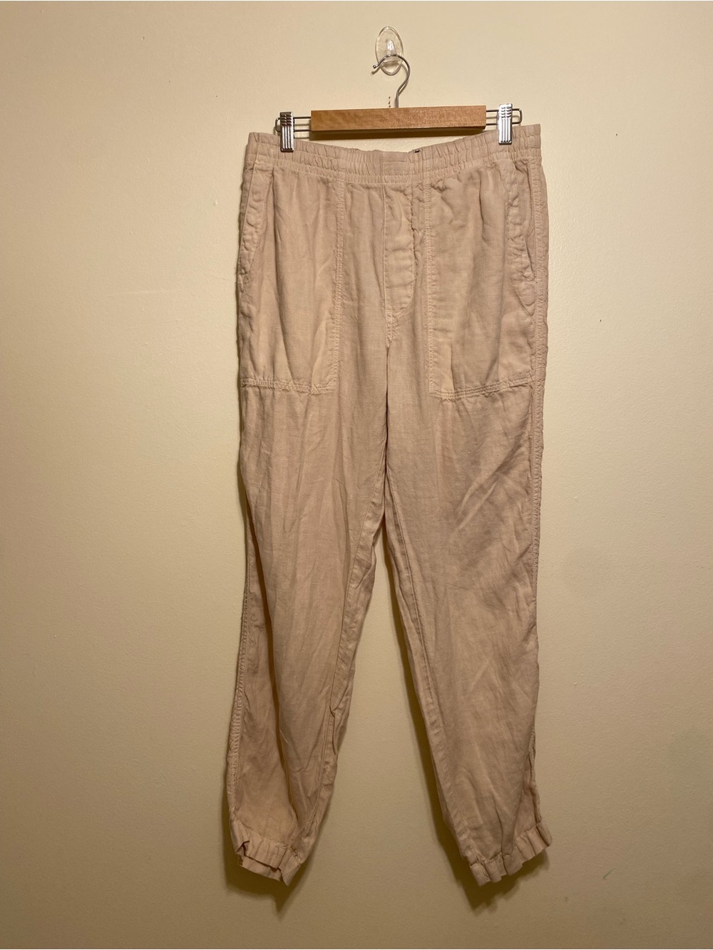 Todd Snyder Relaxed Linen  Joggers - Light Beige Size S